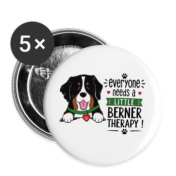 Bernese Mountain Dog Little Berner Therapy Dog Humor - Buttons large 2.2''/56 mm (5-pack) - white - Front