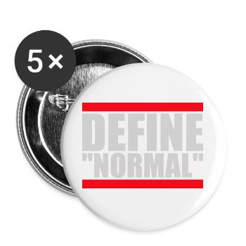 Define Normal Lustig Sarkastisch Definition Grafik - Buttons groß 56 mm (5er Pack) - Weiß - Vorne