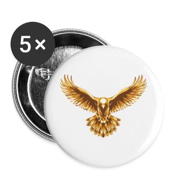Golden Eagle Wing Emblem - Buttons large 2.2''/56 mm (5-pack) - white - Front