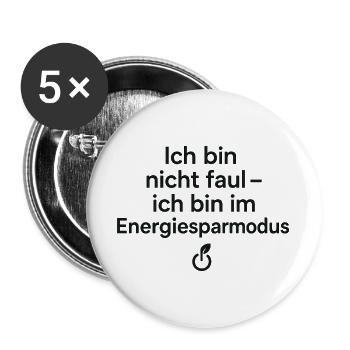 Ich bin im Energiesparmodus - Buttons groß 56 mm (5er Pack) - Weiß - Vorne