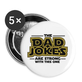 Blagues de père Stark Blague de papa Blagues de papa Papa papa - Lot de 5 grands badges (56 mm) - blanc - Devant