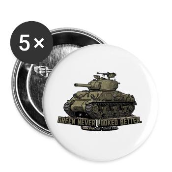 Sherman Tank – Green Never Looked Better | RCCX - Buttons large 2.2''/56 mm (5-pack) - white - Front