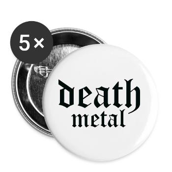 Logo death metal - Lot de 5 grands badges (56 mm) - blanc - Devant