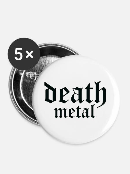 Death-Metal-Logo - Buttons groß 56 mm (5er Pack) - Weiß