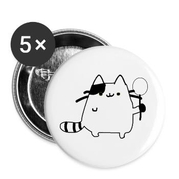 Cute Cat - Buttons groß 56 mm (5er Pack) - Weiß - Vorne