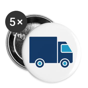 Delivery Truck Solid Icon Logistics Transport Symb - Buttons large 2.2''/56 mm (5-pack) - white - Front