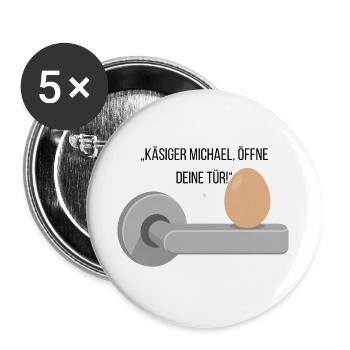 Käsiger Michael T-Shirt - Buttons groß 56 mm (5er Pack) - Weiß - Vorne