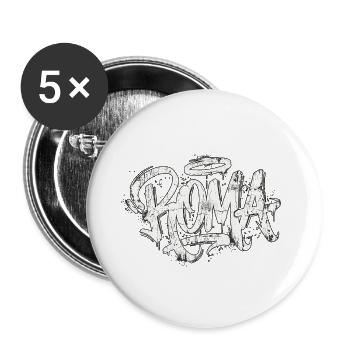 Rom Graffiti Handschrift Italien - Buttons groß 56 mm (5er Pack) - Weiß - Vorne