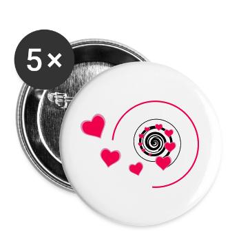 Love - Buttons groß 56 mm (5er Pack) - Weiß - Vorne