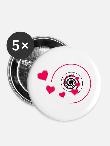 Love - Buttons groß 56 mm (5er Pack) - Weiß