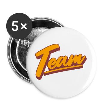 Team - Buttons groß 56 mm (5er Pack) - Weiß - Vorne