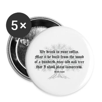 Gotischer Baum der alten Schrift - Buttons groß 56 mm (5er Pack) - Weiß - Vorne