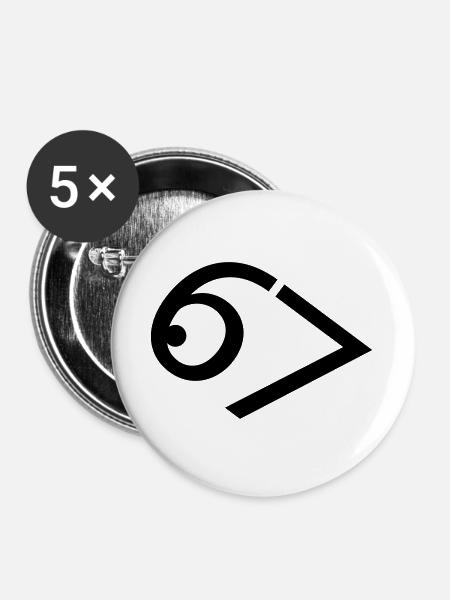 Six seven - Buttons groß 56 mm (5er Pack) - Weiß