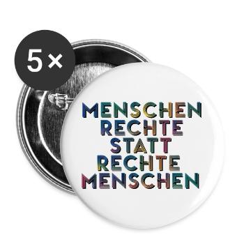 Menschenrechte Statt Rechte Menschen T-Shirt  - Buttons groß 56 mm (5er Pack) - Weiß - Vorne