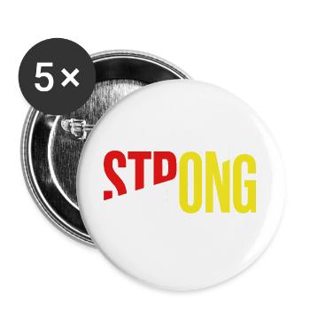 Stay Strong Typo with Confidence - Buttons large 2.2''/56 mm (5-pack) - white - Front