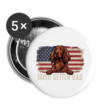 Irish Setter Dad - Red Setter Dog Owner Bird Dog - Buttons large 2.2''/56 mm (5-pack) - white - Front