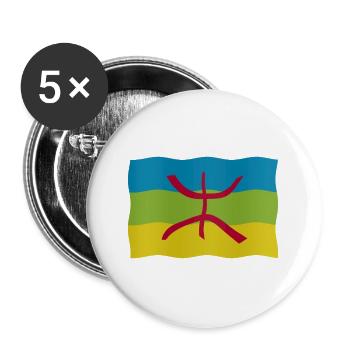 Amazigh flag - Buttons large 2.2''/56 mm (5-pack) - white - Front