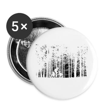 Freiheit auf zwei Rädern – Radfahrer im Wald - Buttons groß 56 mm (5er Pack) - Weiß - Vorne