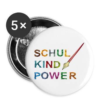 Schoolchild Power - Buttons large 2.2''/56 mm (5-pack) - white - Front