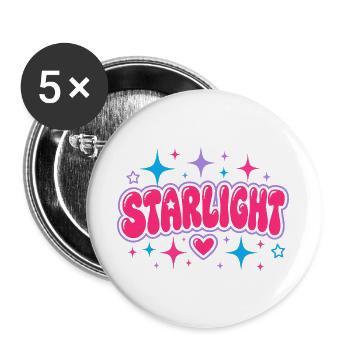 STARLIGHT Y2K Bubble Lettering - Retro 2000s Art - Buttons large 2.2''/56 mm (5-pack) - white - Front
