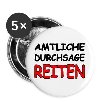 Reiten - Buttons groß 56 mm (5er Pack) - Weiß - Vorne