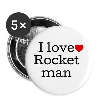 I Love Rock Music Typography - Buttons large 2.2''/56 mm (5-pack) - white - Front