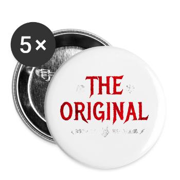 Metalhead Vater und Sohn – Das Original - Buttons groß 56 mm (5er Pack) - Weiß - Vorne