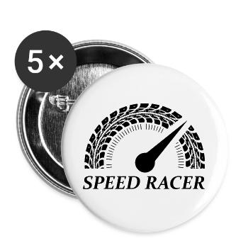 Vitesse de vitesse Racer - Lot de 5 grands badges (56 mm) - blanc - Devant