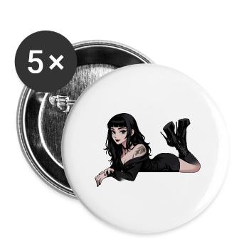 Gothic Pinup Dark Elegance - Buttons large 2.2''/56 mm (5-pack) - white - Front