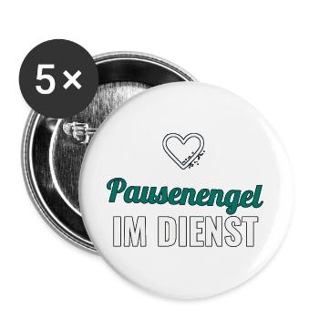 Angel on duty – gift for teacher - Buttons large 2.2''/56 mm (5-pack) - white - Front
