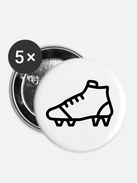 Fußballschuhe - Buttons groß 56 mm (5er Pack) - Weiß