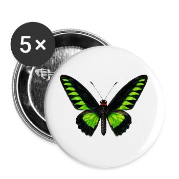 Rajah Brooke's Birdwing Trogonoptera brookiana - Buttons large 2.2''/56 mm (5-pack) - white - Front