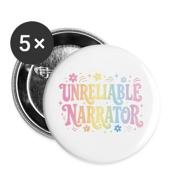 Unzuverlässiger Erzähler, Buchliebhaber, Batikautor, - Buttons groß 56 mm (5er Pack) - Weiß - Vorne