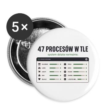47 Procesów w Tle - Buttons groß 56 mm (5er Pack) - Weiß - Vorne
