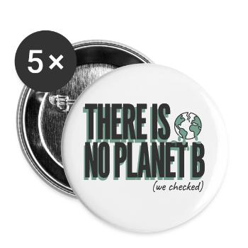 No Planet B  - Buttons groß 56 mm (5er Pack) - Weiß - Vorne