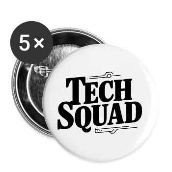 Tech Squad - Stora knappar 56 mm (5-pack) - vit - fram