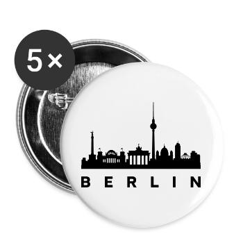 Berlin Skyline - Buttons groß 56 mm (5er Pack) - Weiß - Vorne