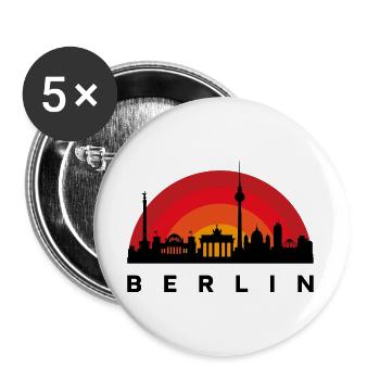 Berlin Skyline Kreise - Buttons groß 56 mm (5er Pack) - Weiß - Vorne