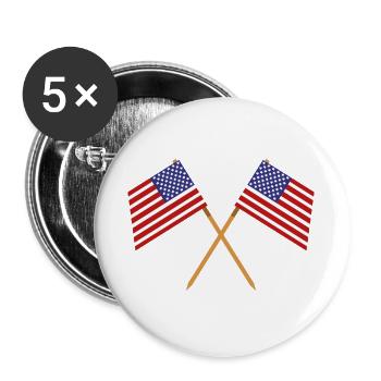 Flagge der Vereinigten Staaten - Buttons groß 56 mm (5er Pack) - Weiß - Vorne