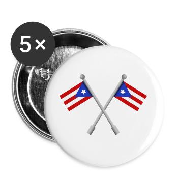 Flagge von Puerto Rico - Buttons groß 56 mm (5er Pack) - Weiß - Vorne