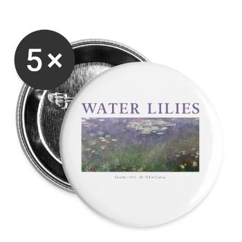 Seerosen Impressionismus Kunst Giverny - Buttons groß 56 mm (5er Pack) - Weiß - Vorne