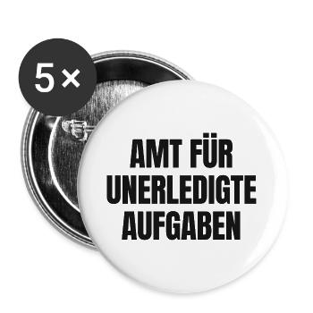Amt für unerledigte Aufgaben hell - Bürokratie - Buttons groß 56 mm (5er Pack) - Weiß - Vorne