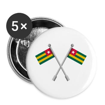 Togolesische Flagge - Buttons groß 56 mm (5er Pack) - Weiß - Vorne
