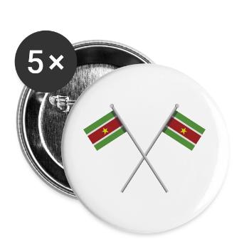 Surinam-Flagge - Buttons groß 56 mm (5er Pack) - Weiß - Vorne