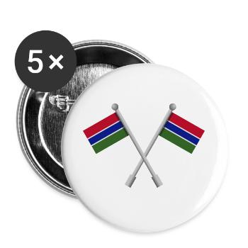 Gambische Flagge - Buttons groß 56 mm (5er Pack) - Weiß - Vorne