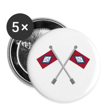 Arkansas-Flagge - Buttons groß 56 mm (5er Pack) - Weiß - Vorne