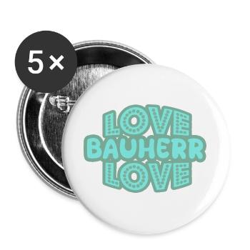 Berufung Bauherr - Buttons groß 56 mm (5er Pack) - Weiß - Vorne