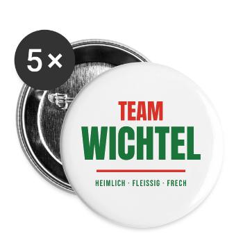 Team Wichtel Weihnachten Wichteln Familie Gruppe - Buttons groß 56 mm (5er Pack) - Weiß - Vorne