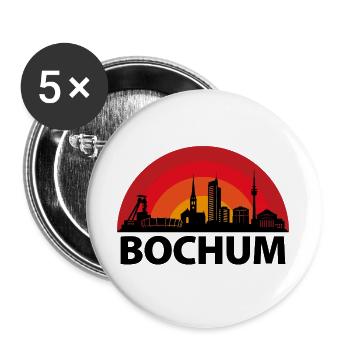 Bochum Skyline Kreise - Buttons groß 56 mm (5er Pack) - Weiß - Vorne