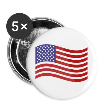 Flagge der Vereinigten Staaten - Buttons groß 56 mm (5er Pack) - Weiß - Vorne